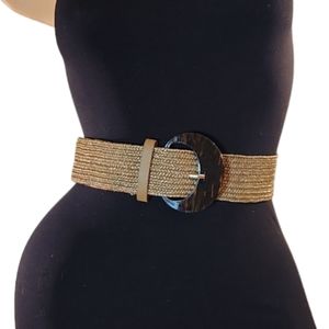 BELT MOCHA BASKETWEAVE BOHEMIAN STREETWEAR STRETCH BELT